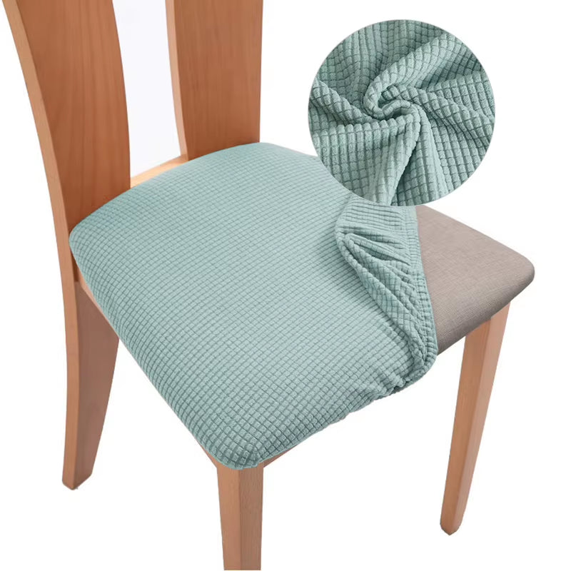 Stretch Jacquard Chair Seat Covers Chairs Removable Washable Upholstered Dining Room Seats Protector Cushion Slipcovers
