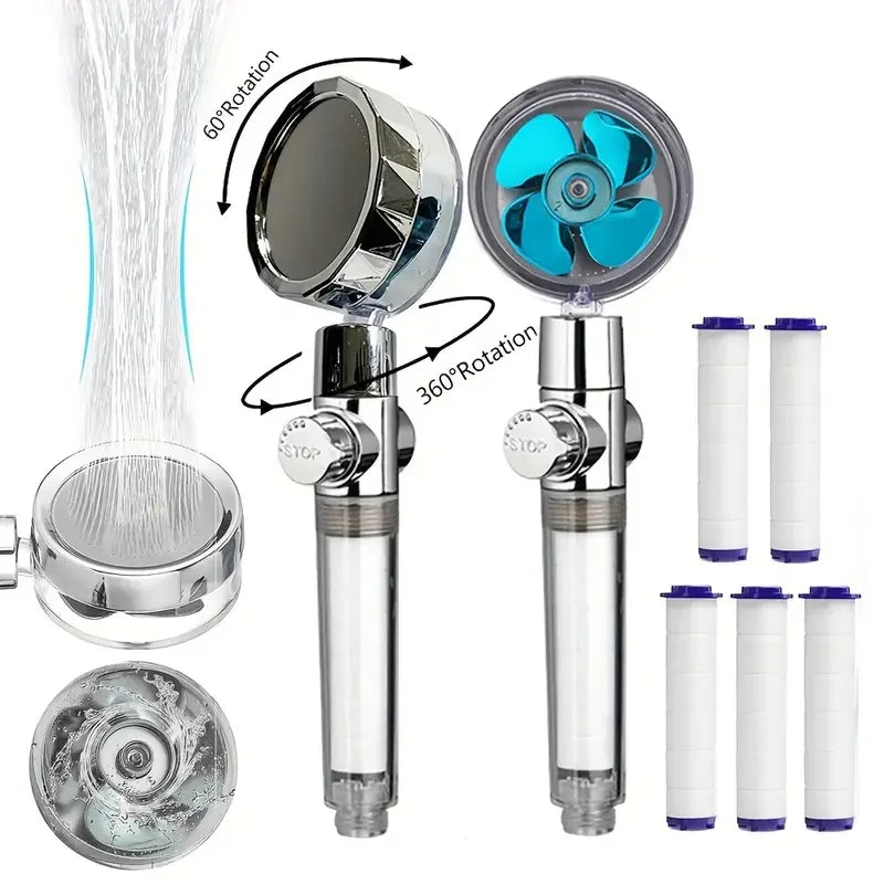 Alcachofa De Ducha Turbo De Alta Presión Con Filtro Y Ahorro De Agua