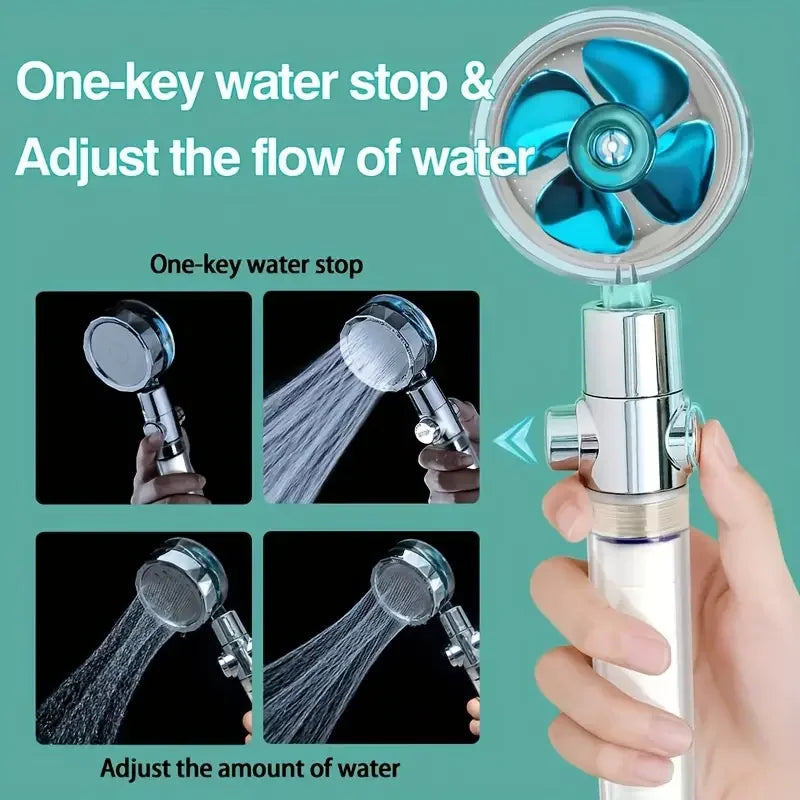 Alcachofa De Ducha Turbo De Alta Presión Con Filtro Y Ahorro De Agua
