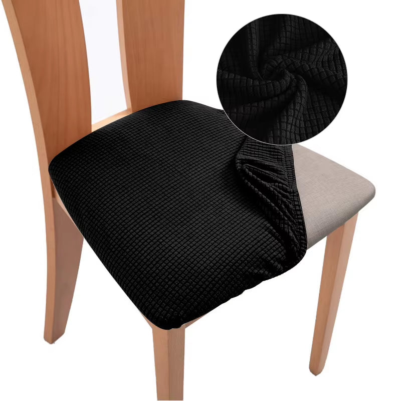 Stretch Jacquard Chair Seat Covers Chairs Removable Washable Upholstered Dining Room Seats Protector Cushion Slipcovers