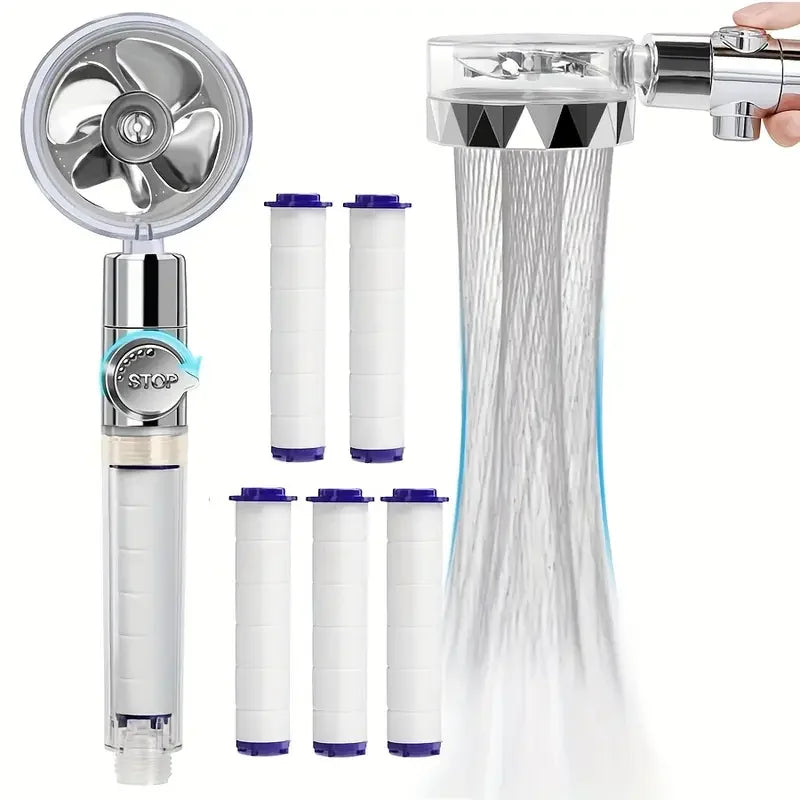 Alcachofa De Ducha Turbo De Alta Presión Con Filtro Y Ahorro De Agua