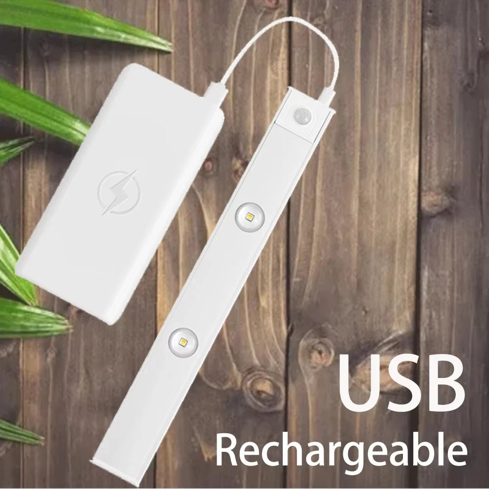 LED Cabinet Night Light Motion Sensor Wireless Ultra Thin under Cabinet Lamp for Kitchen Bedroom Wardrobe Indoor Lighting
