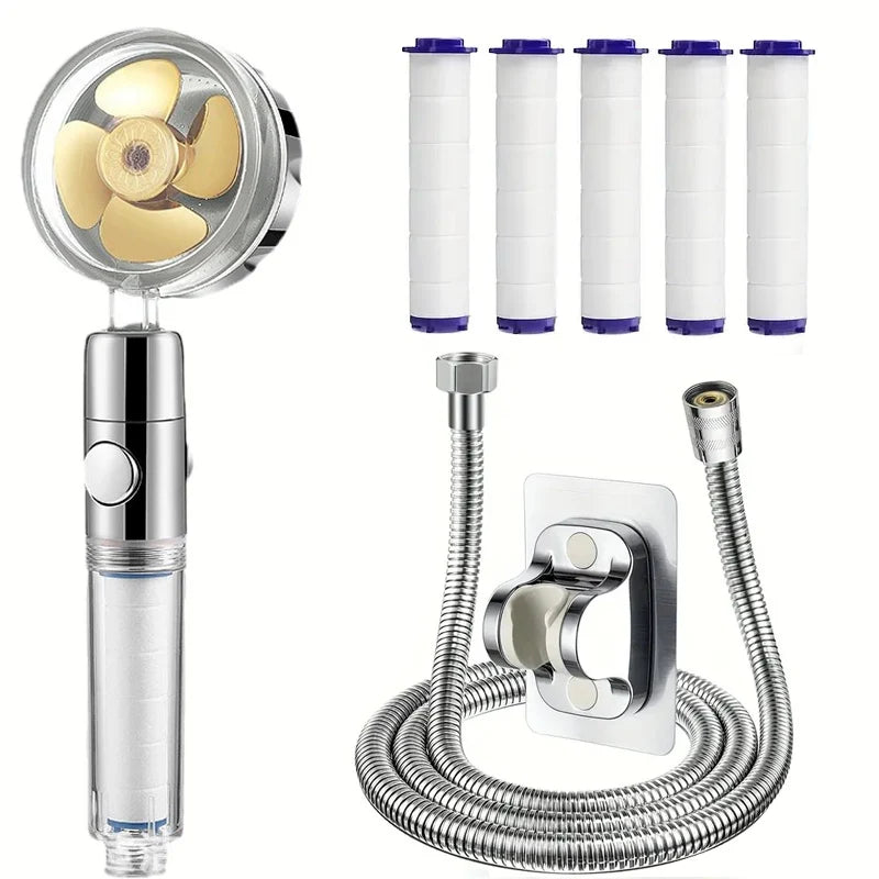Alcachofa De Ducha Turbo De Alta Presión Con Filtro Y Ahorro De Agua