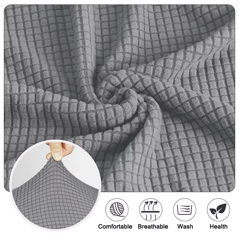 Stretch Jacquard Chair Seat Covers Chairs Removable Washable Upholstered Dining Room Seats Protector Cushion Slipcovers