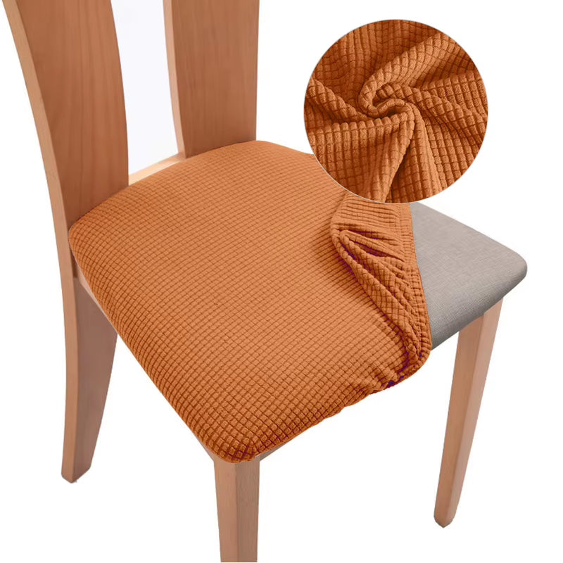 Stretch Jacquard Chair Seat Covers Chairs Removable Washable Upholstered Dining Room Seats Protector Cushion Slipcovers