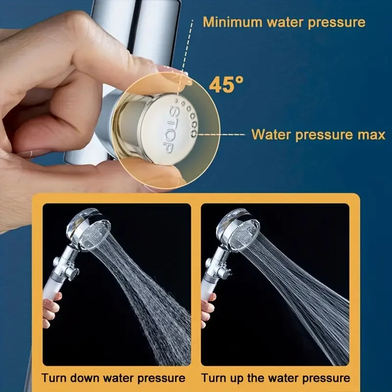 Alcachofa De Ducha Turbo De Alta Presión Con Filtro Y Ahorro De Agua