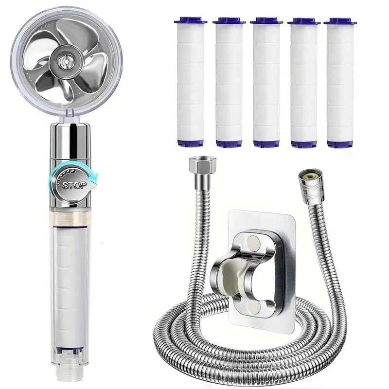 Alcachofa De Ducha Turbo De Alta Presión Con Filtro Y Ahorro De Agua